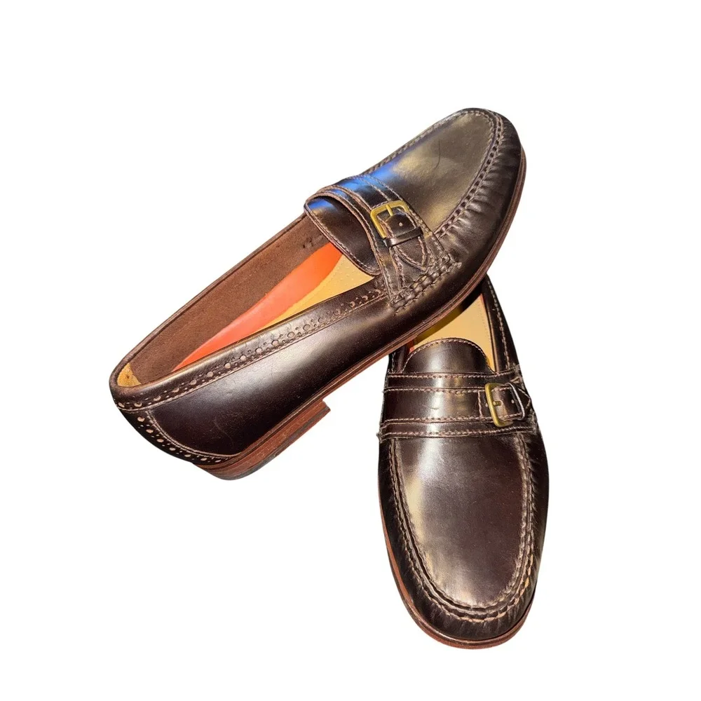 Cole Haan Pinch Buckle Loafer Mens 11 Brown Monk Strap Brogue C12795